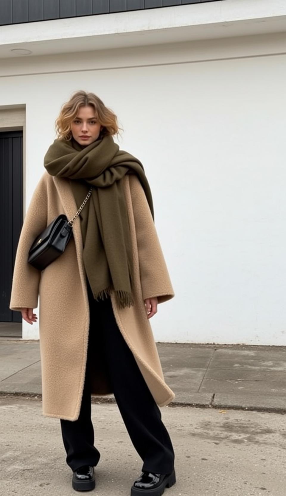 Beige Teddy Coat Street