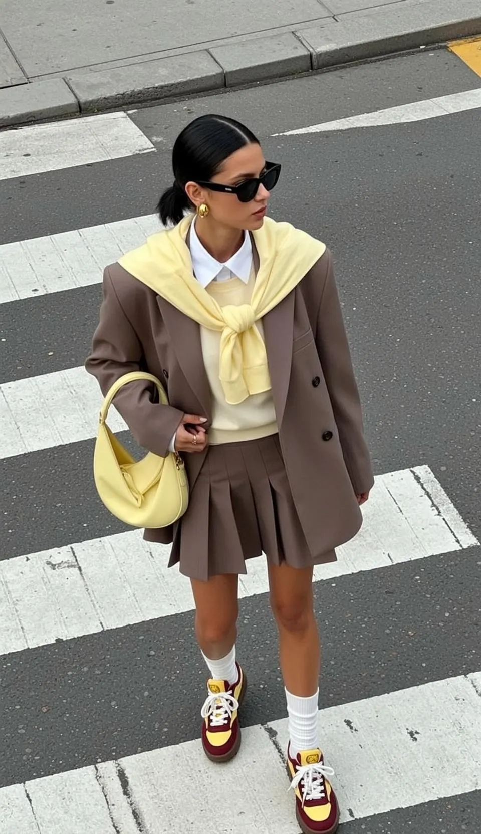 Casual Young Dark Pulled Back Low Ponytail