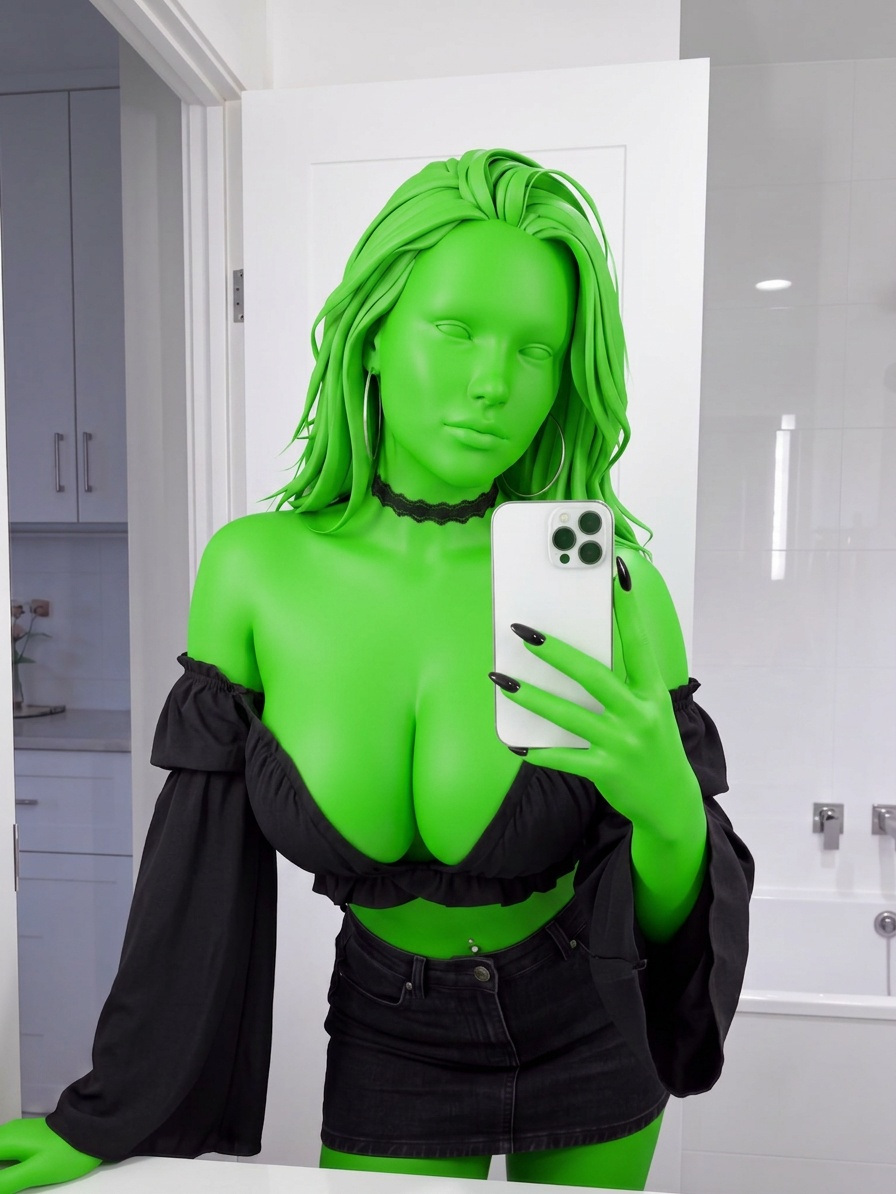 Template for Necklace In A Mirror Selfie