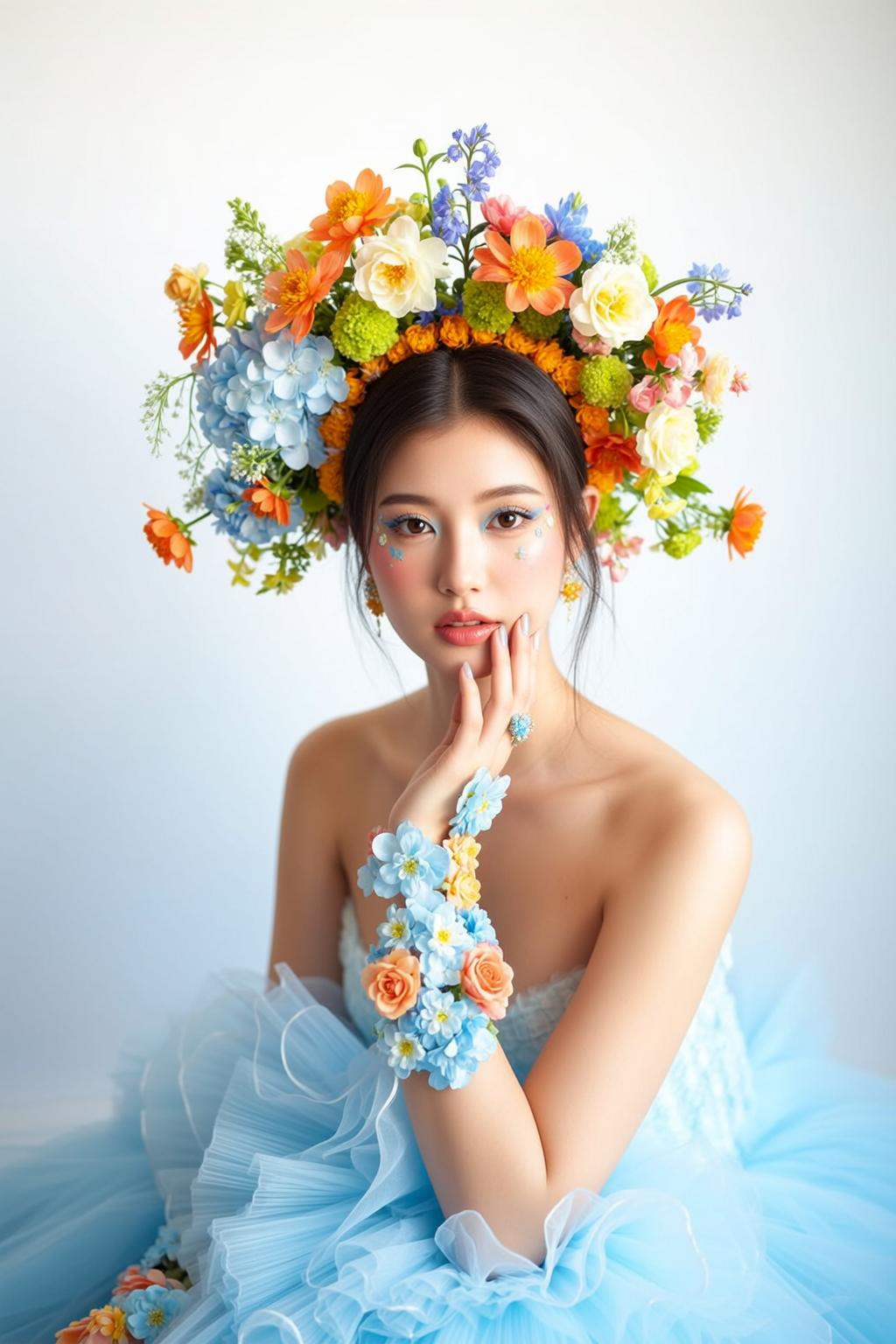 Creative Young East Asian Dark Brown Pulled