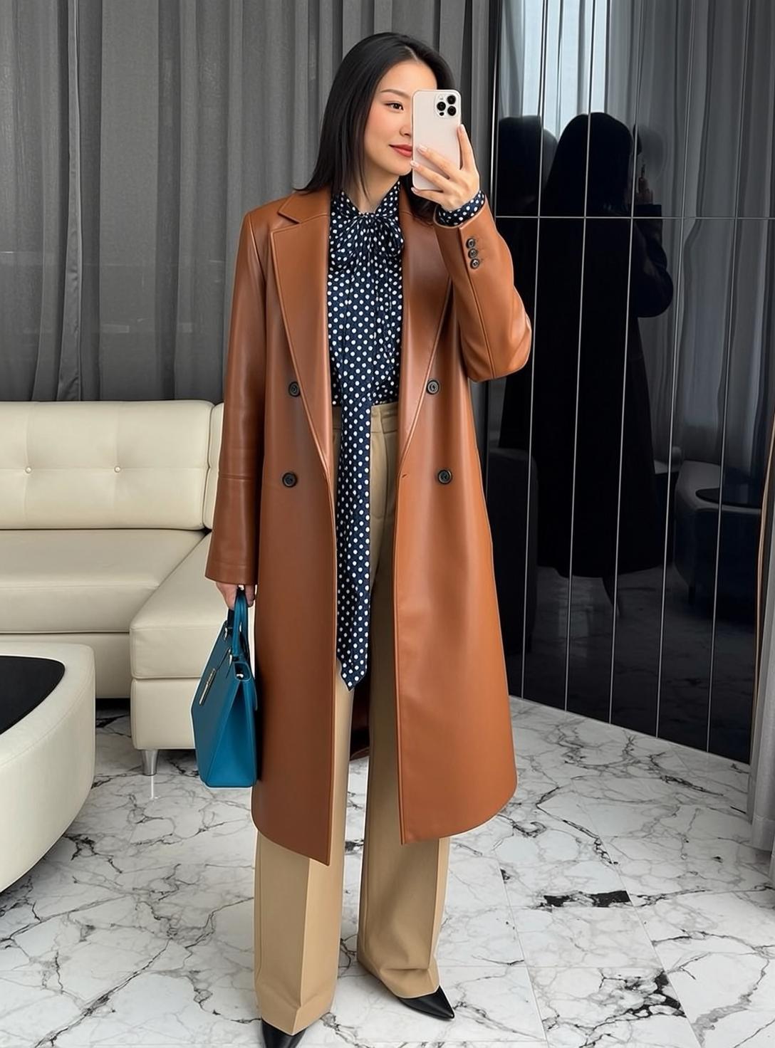 Autumn Long Black Hair Fair Skin Navy