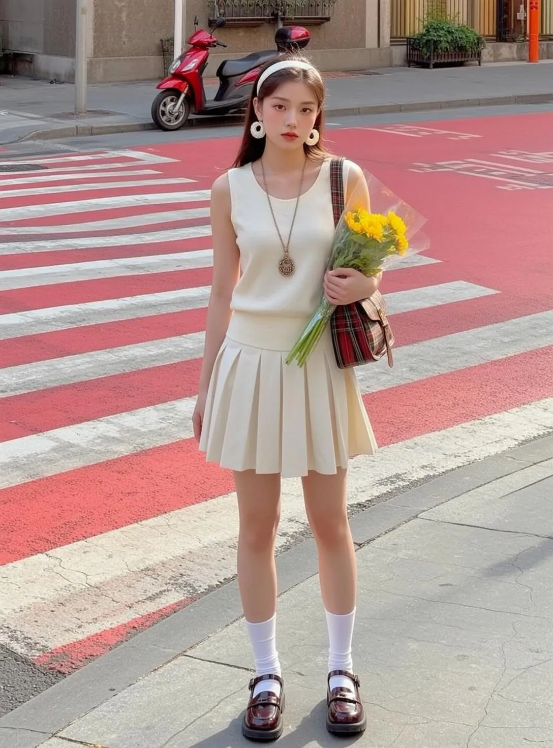 Earrings And Necklace In Street Portrait