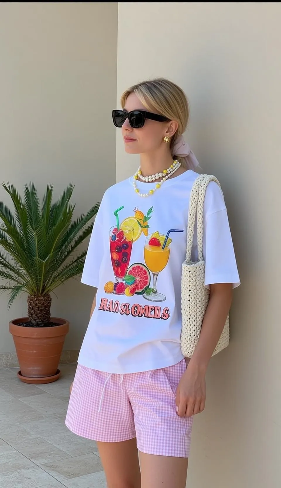Sunglasses Earrings And Necklace In Fashion Portrait