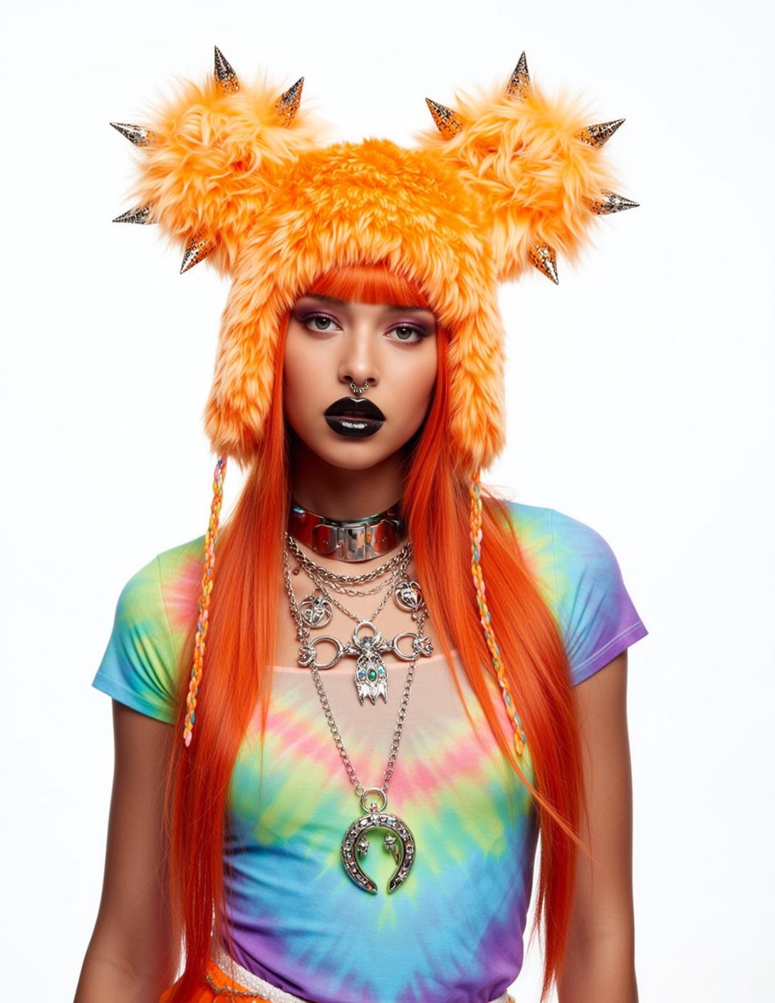 Tie Dye Hat Studio Portrait