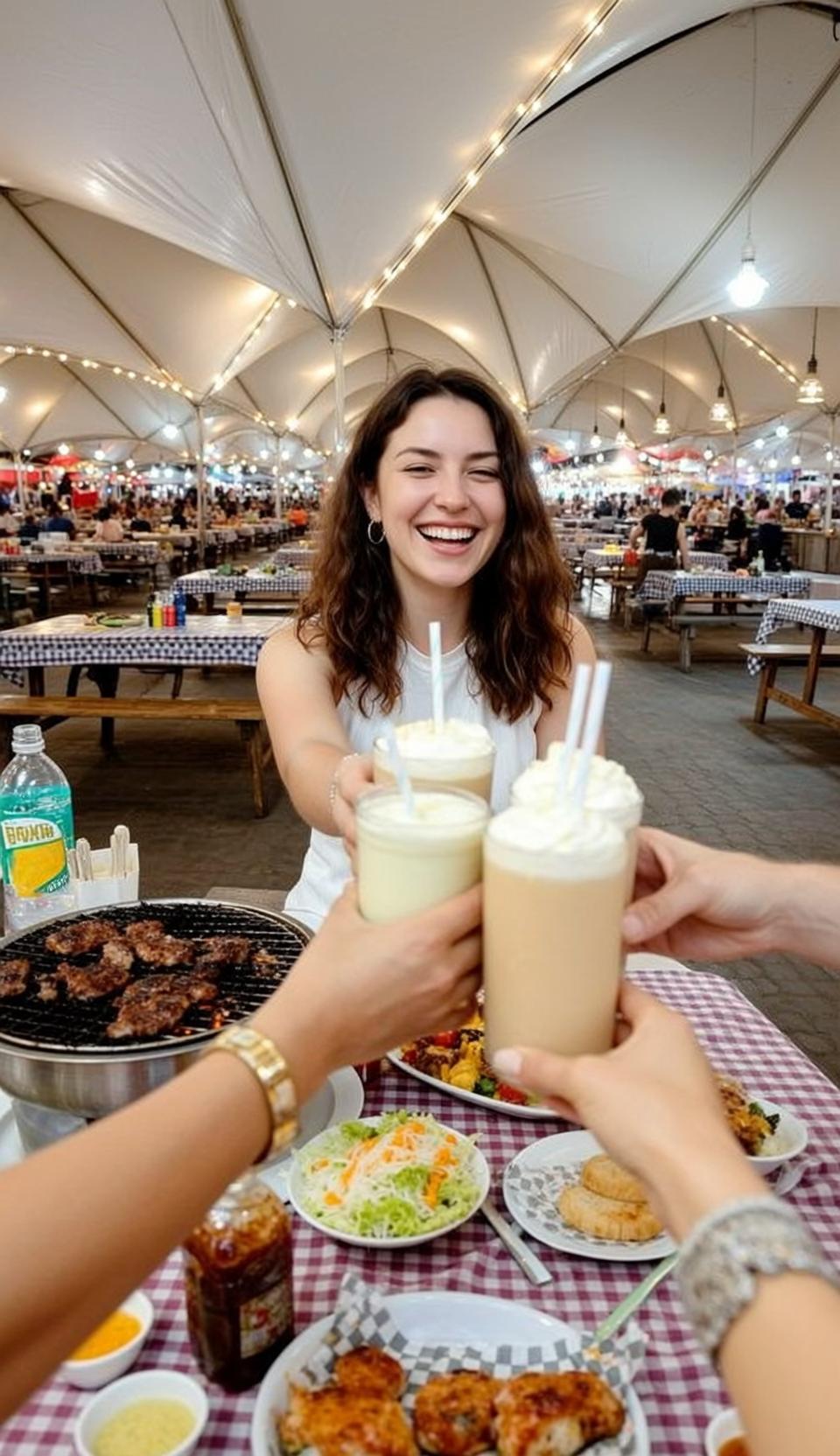 Night Market Toasting Drinks