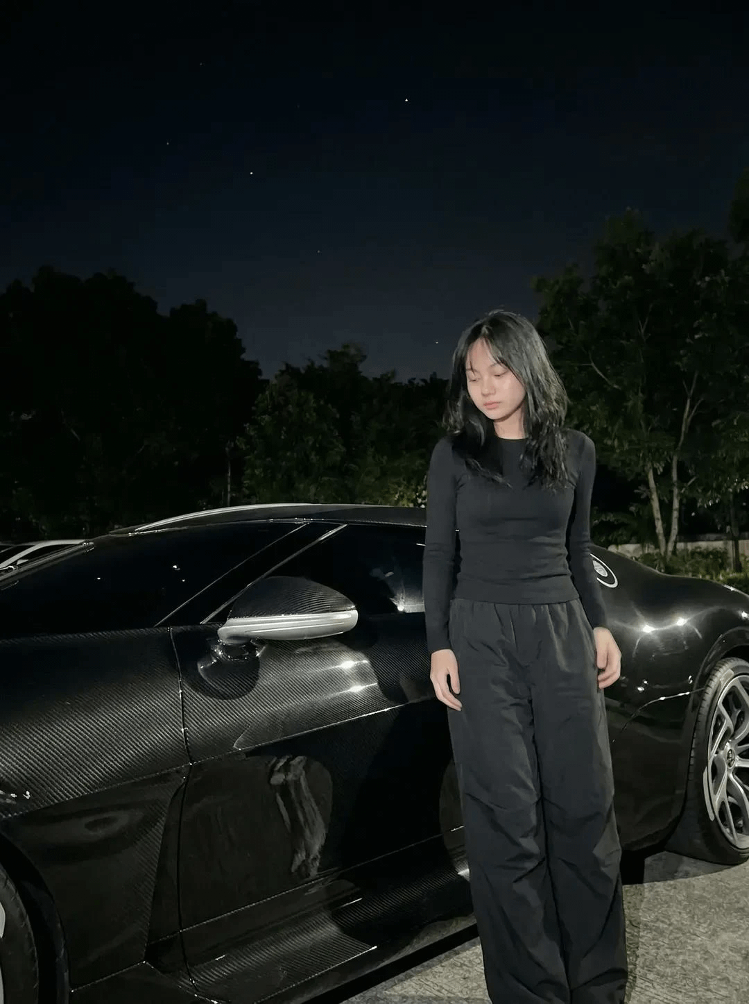 Beside Black Sports Car Night Stars