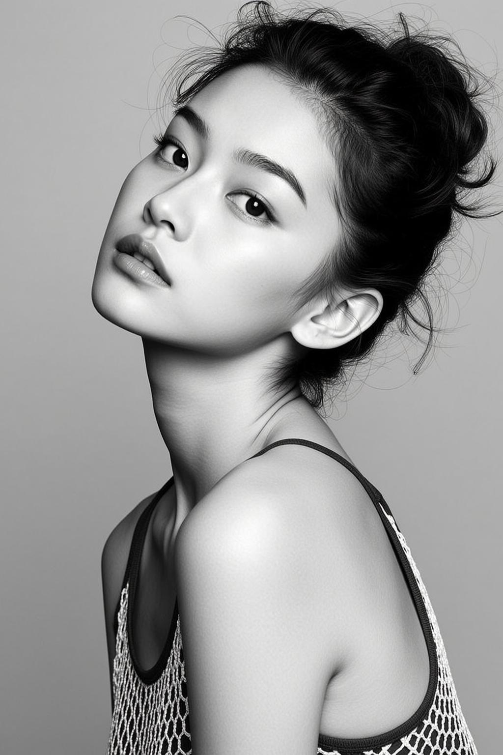 Monochrome Studio Updo Closeup