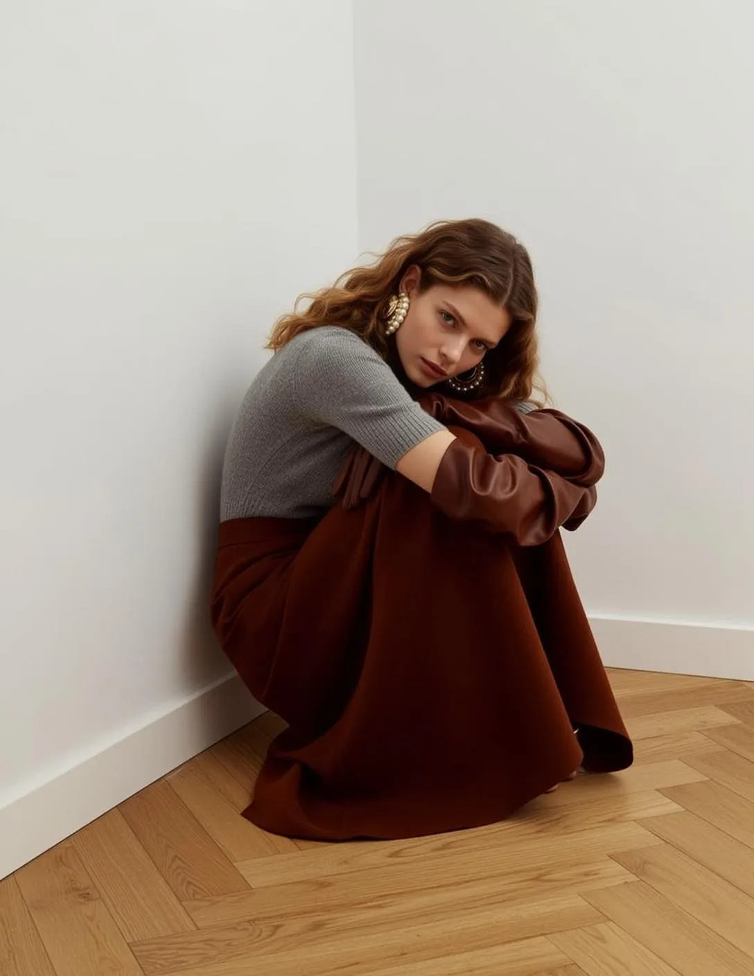 Explore Crouched Corner Her Knees Pulled Chest