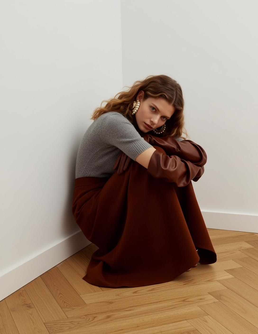 Explore Crouched Corner Her Knees Pulled Chest