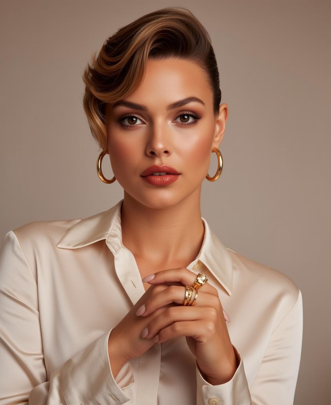 Luxury Young Brown Styled Waves Volume Side