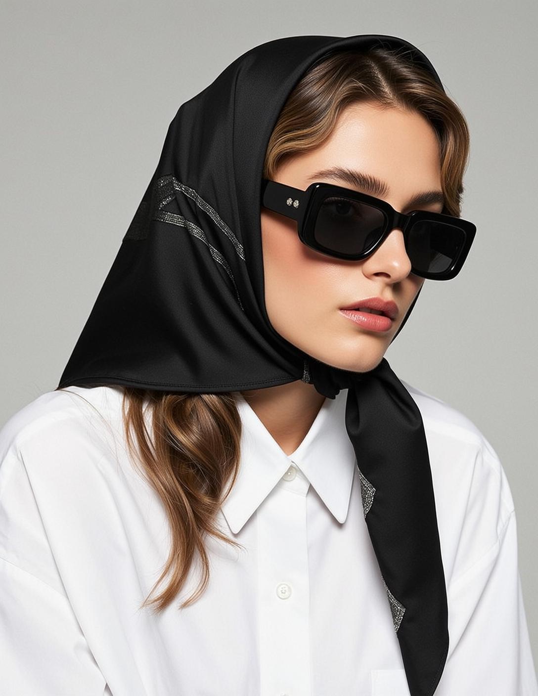 White Shirt Headscarf Sunglasses