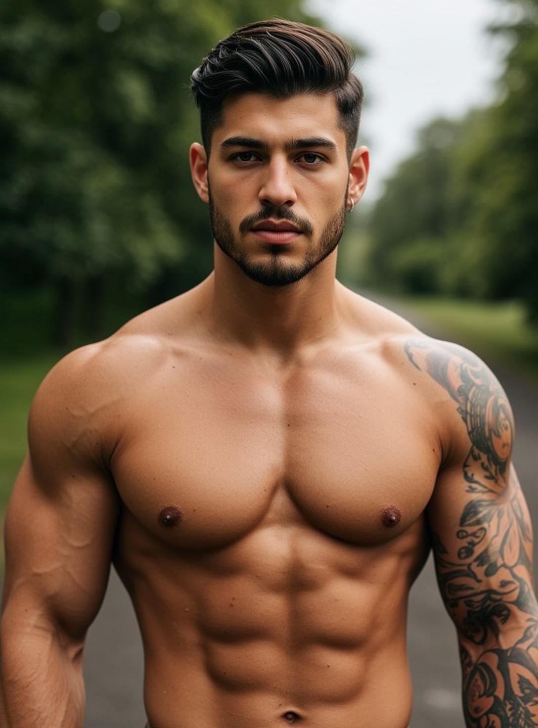 Shirtless Fitness Path Portrait