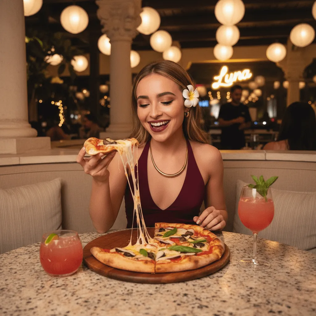 Makeup And Necklace In Restaurant Portrait