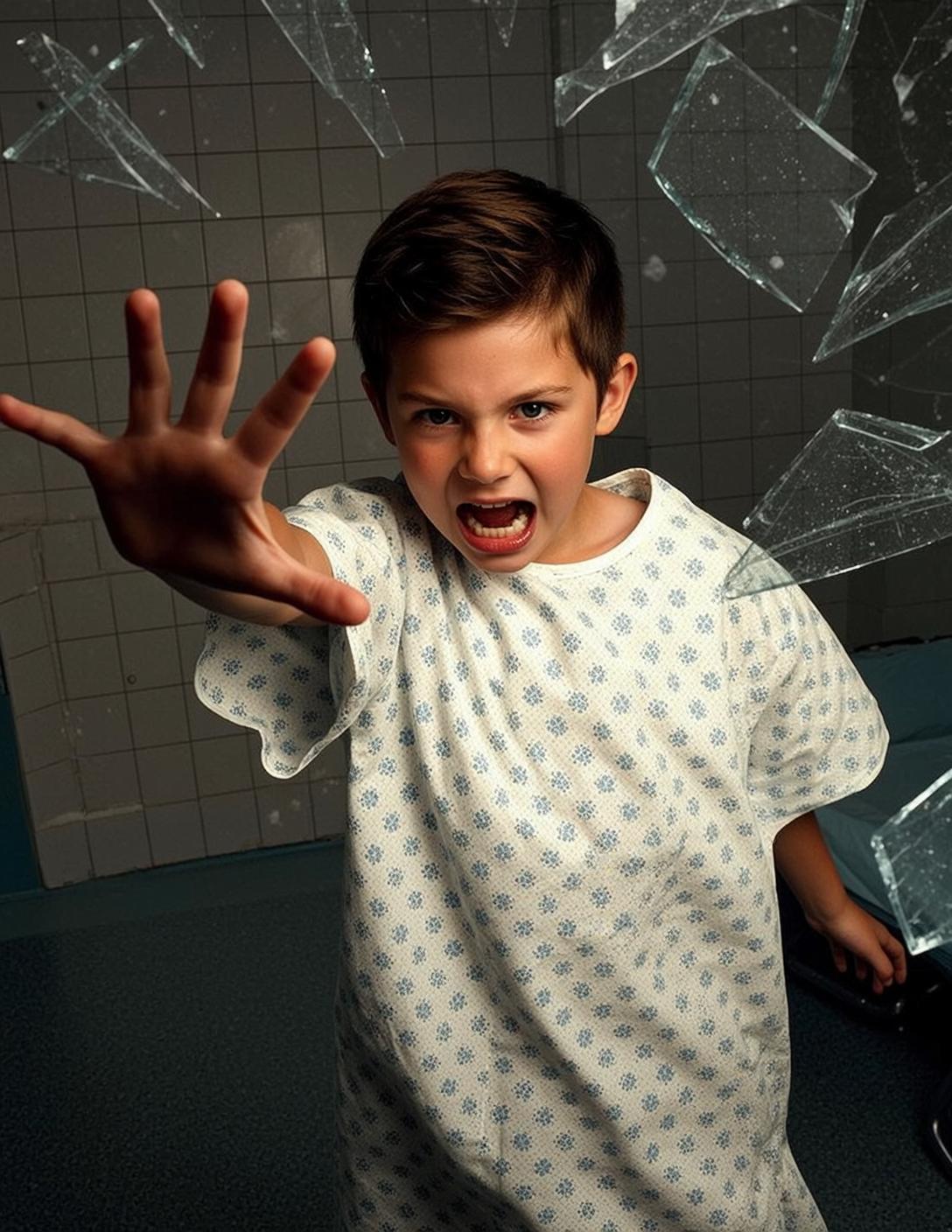 Hospital Gown Broken Glass Scene