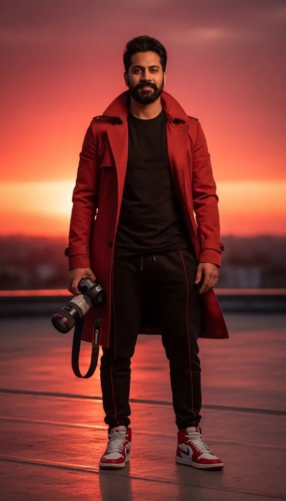 Sunset Rooftop Fashion Portrait