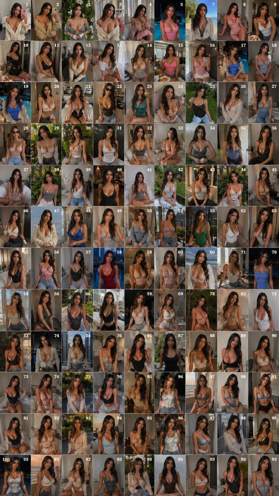 Lingerie And Casual Outfits 100 Portrait Grid