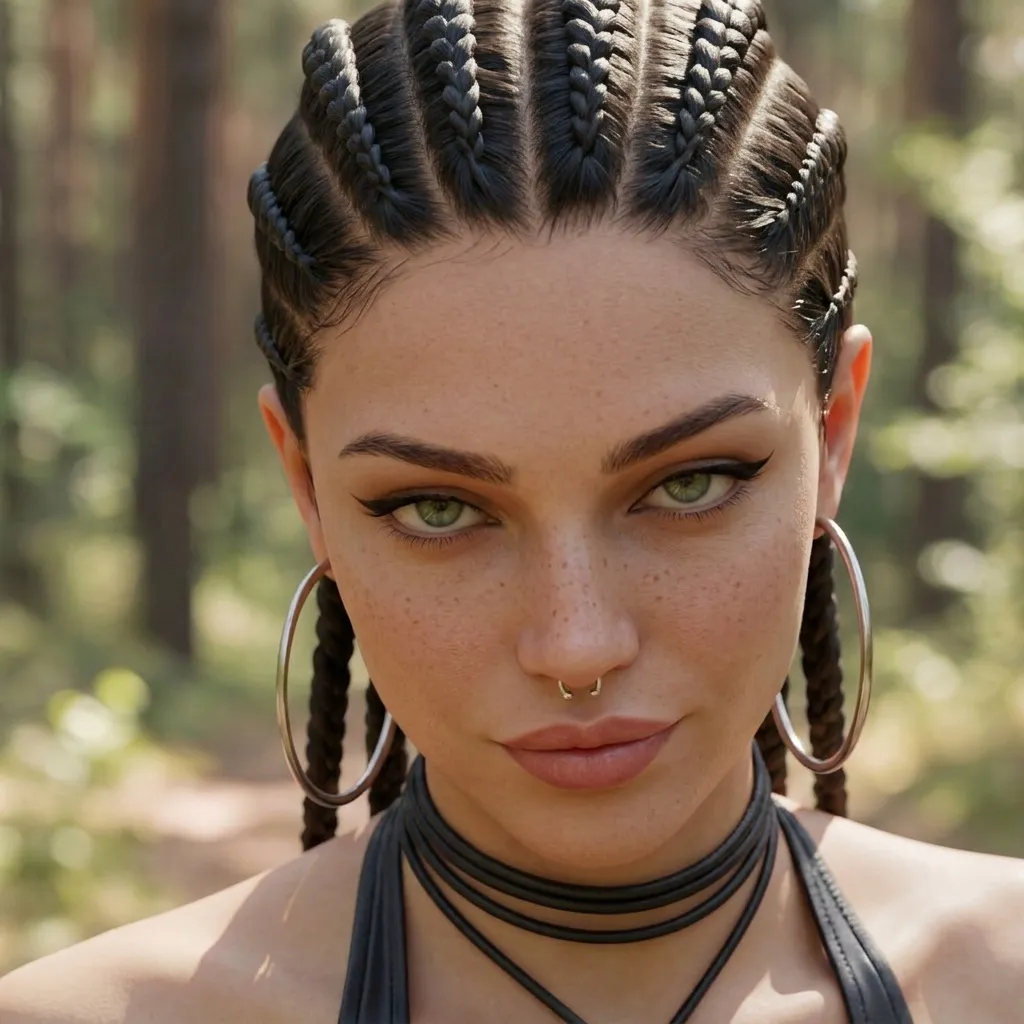 Braids Makeup Leather Text