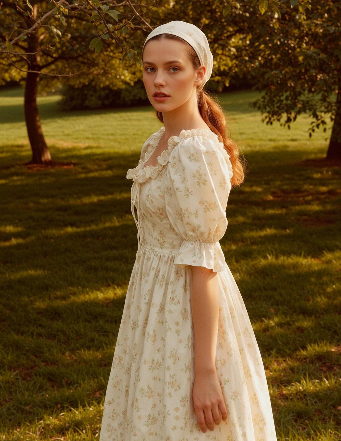Floral Dress Headscarf Portrait