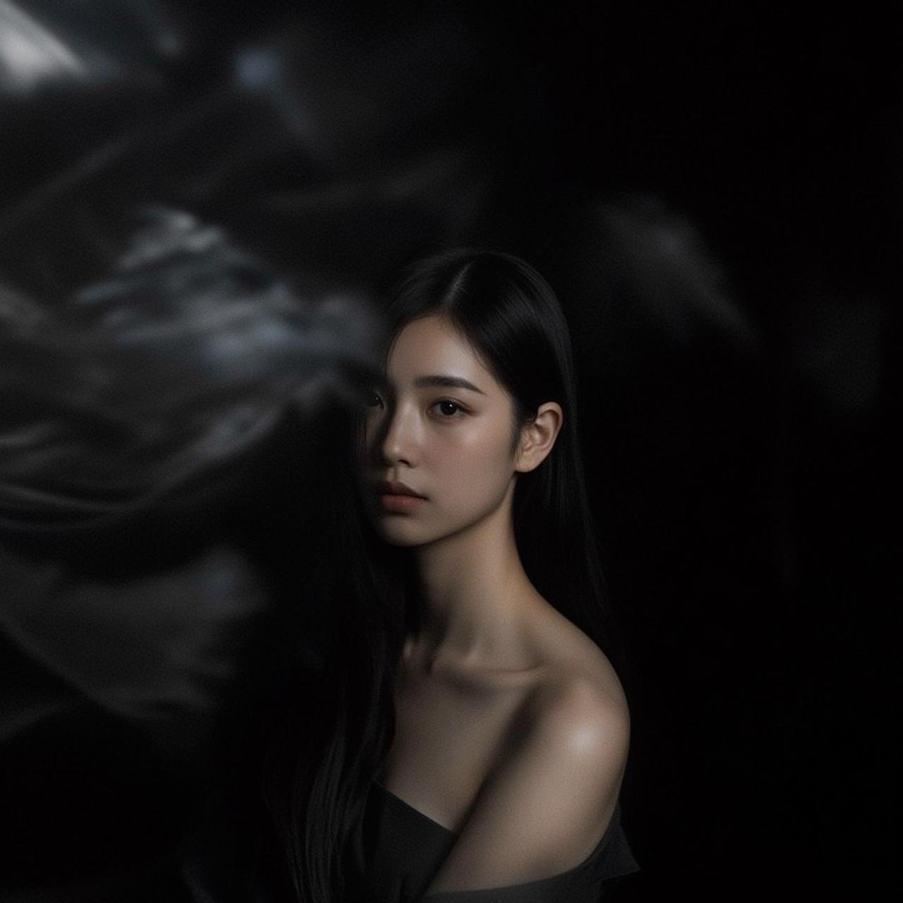 Black Satin Studio Portrait