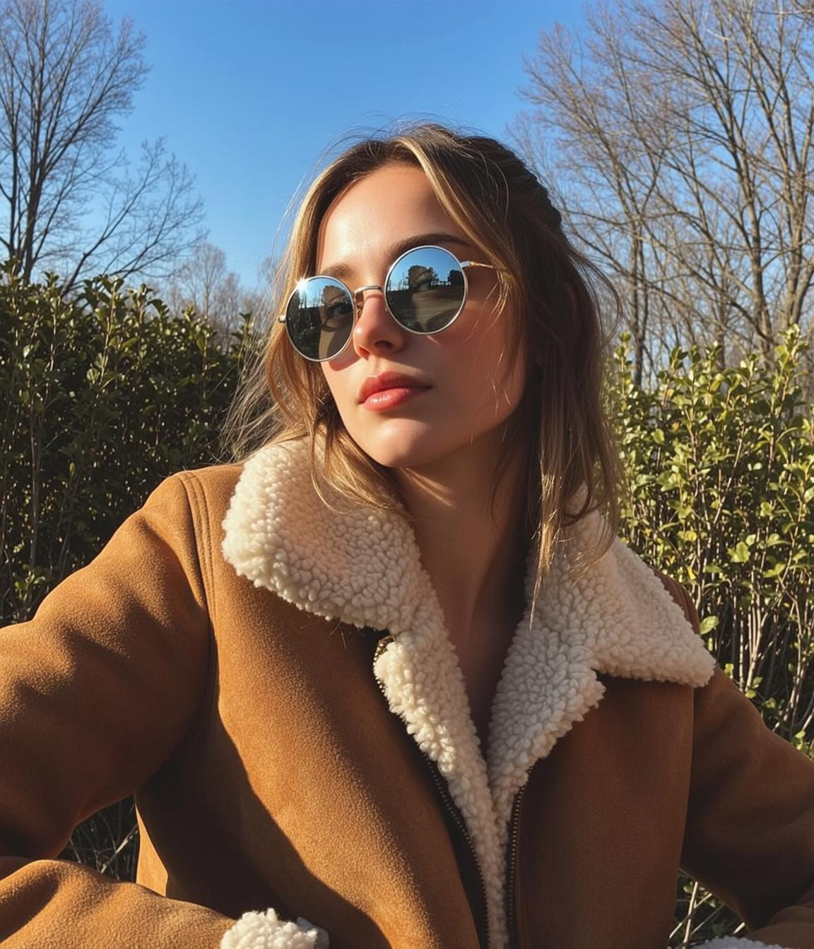 Sherpa Jacket Sunglasses Walk