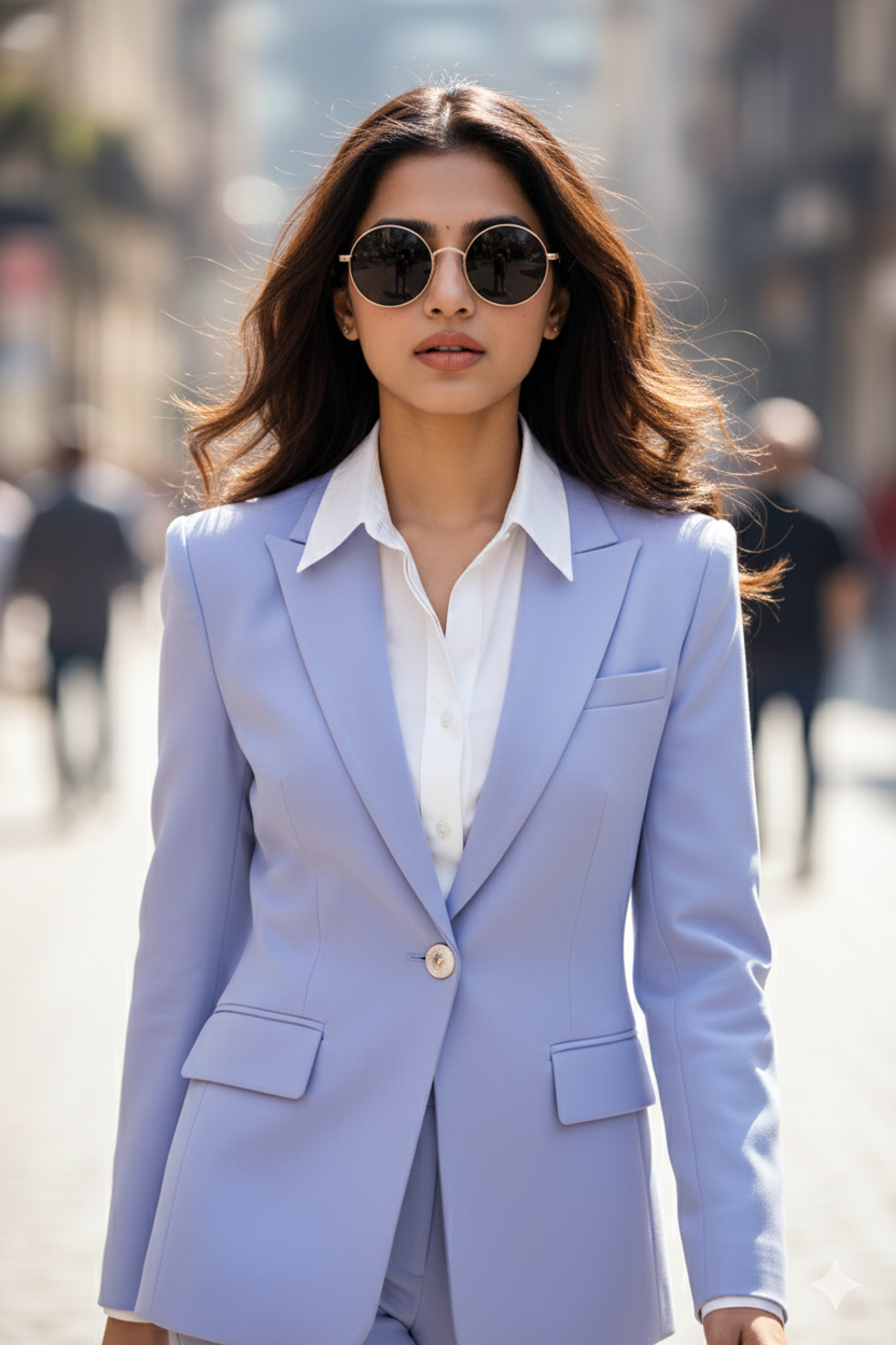 Runway Lavender Suit Elegance