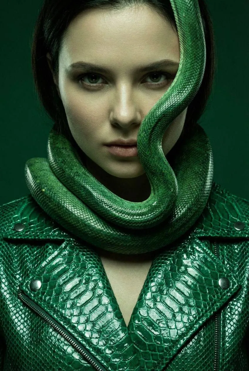 Green Python Fashion Portrait
