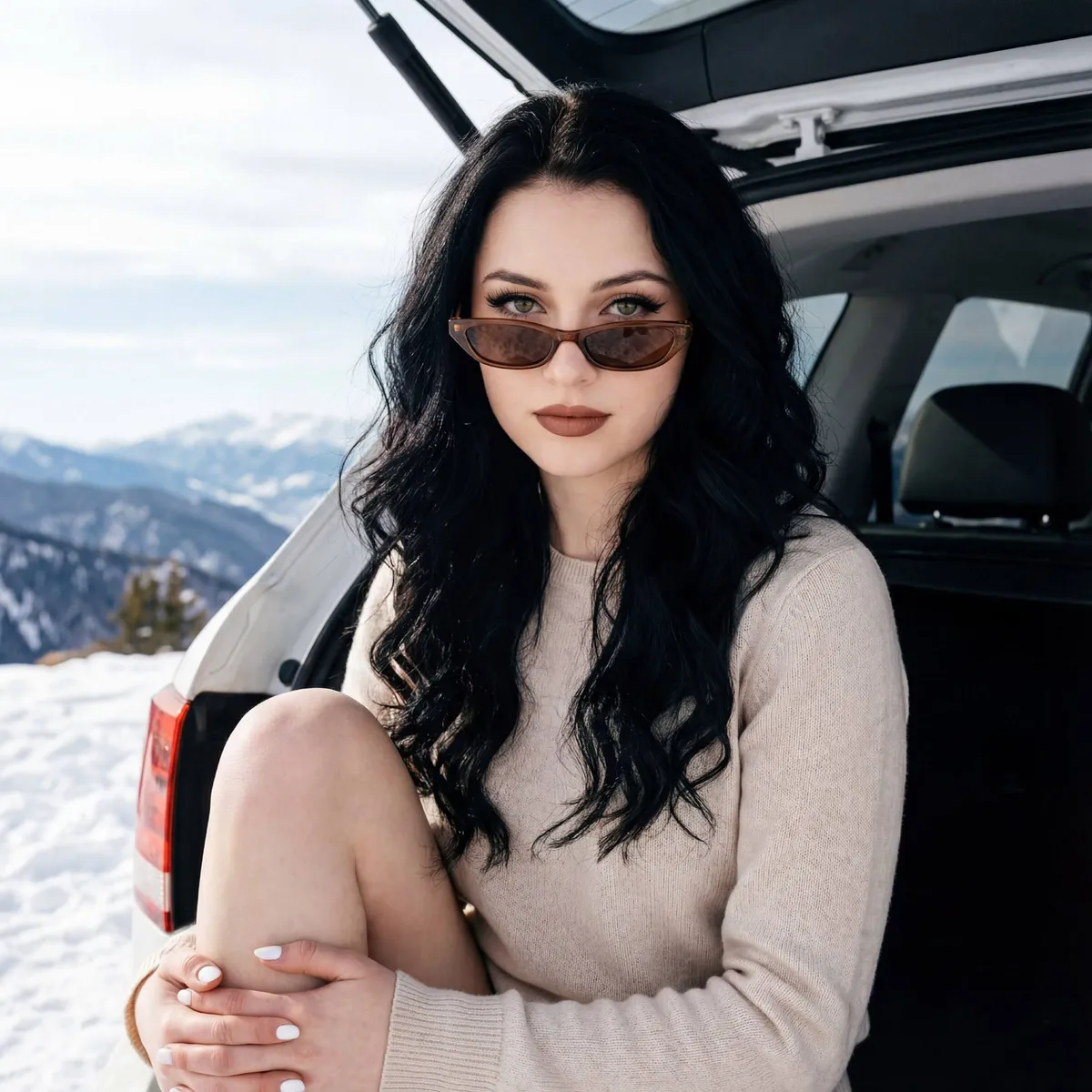 White SUV Trunk Portrait
