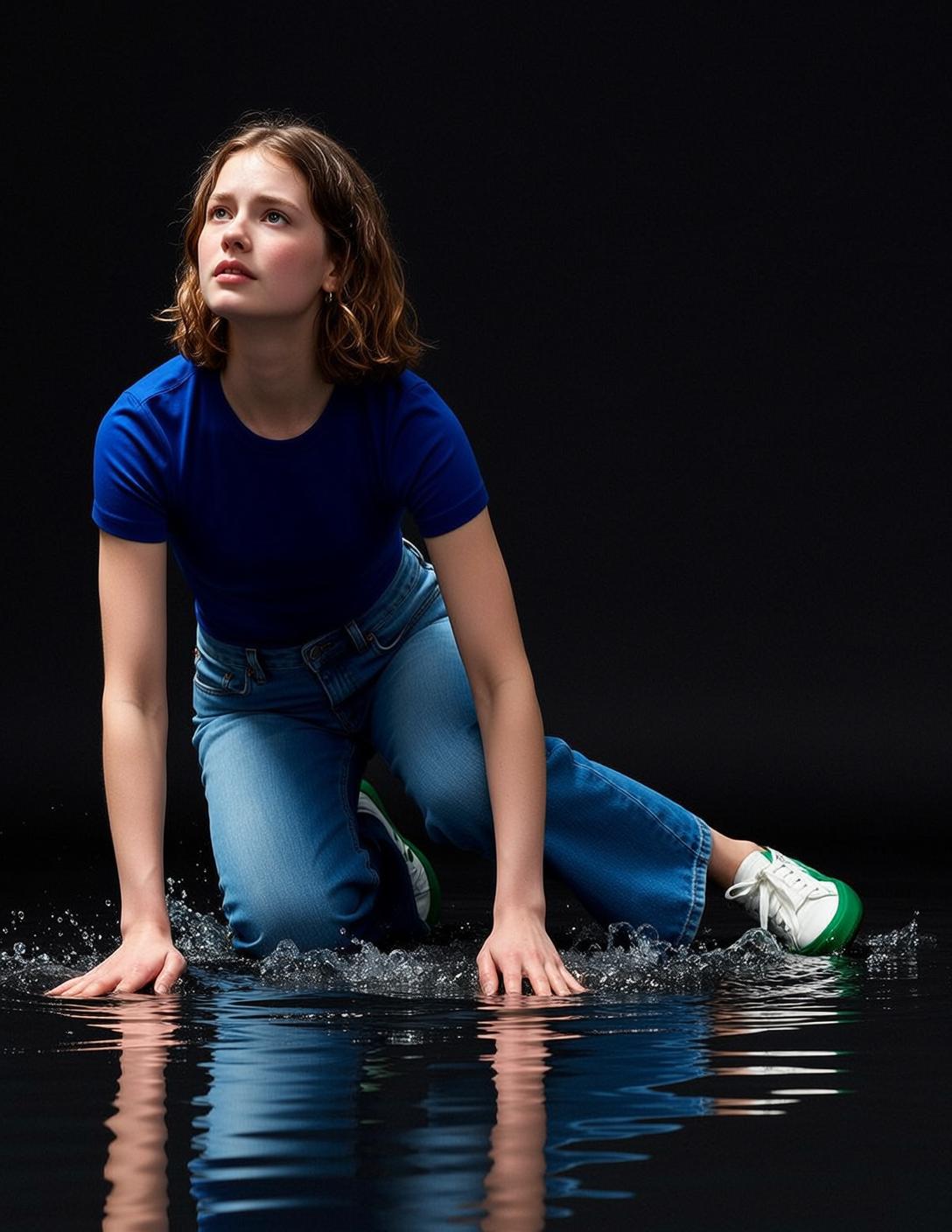 Water Splash Kneeling Pose
