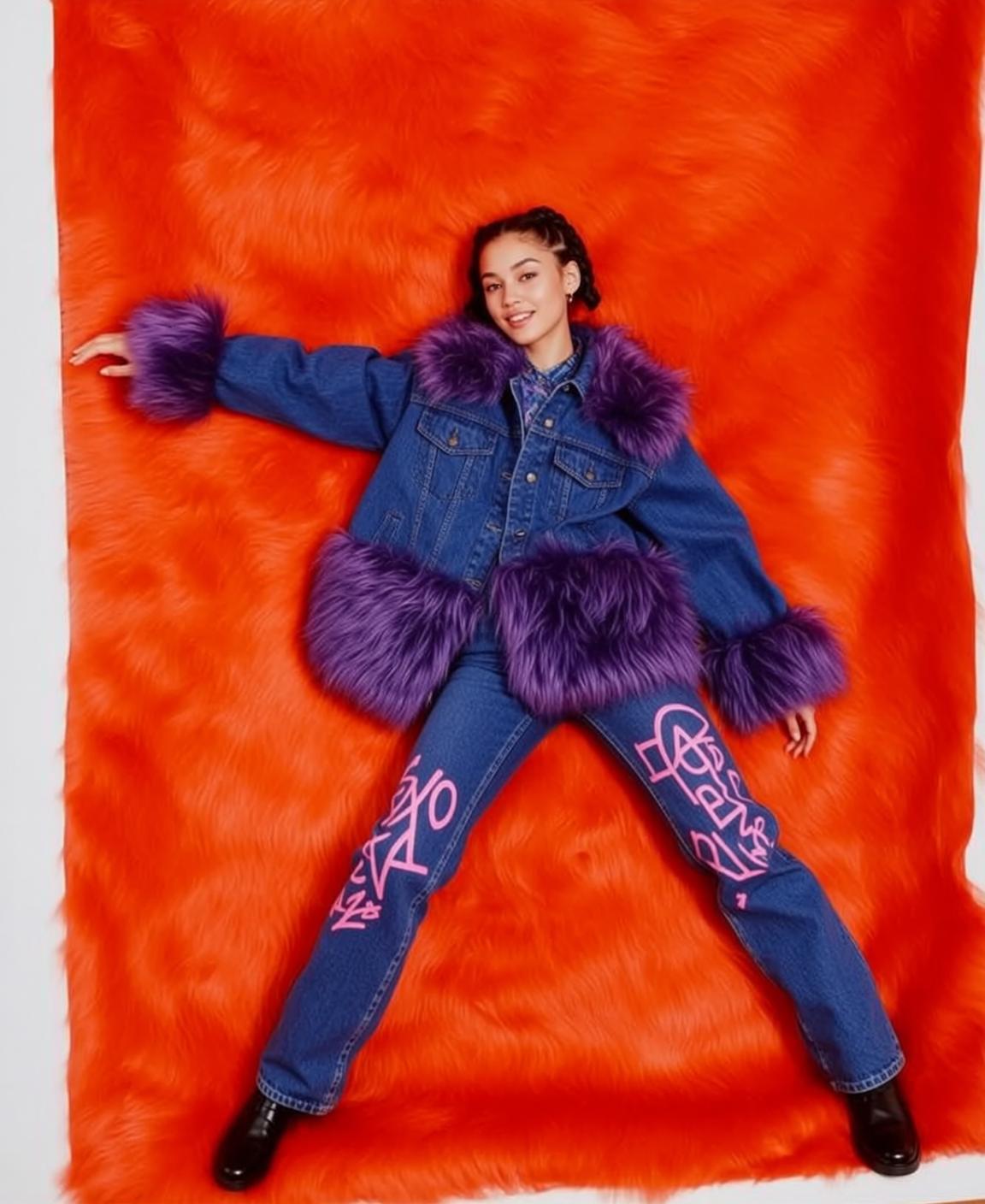Y2k Lying Her Back Arms Outstretched Sides