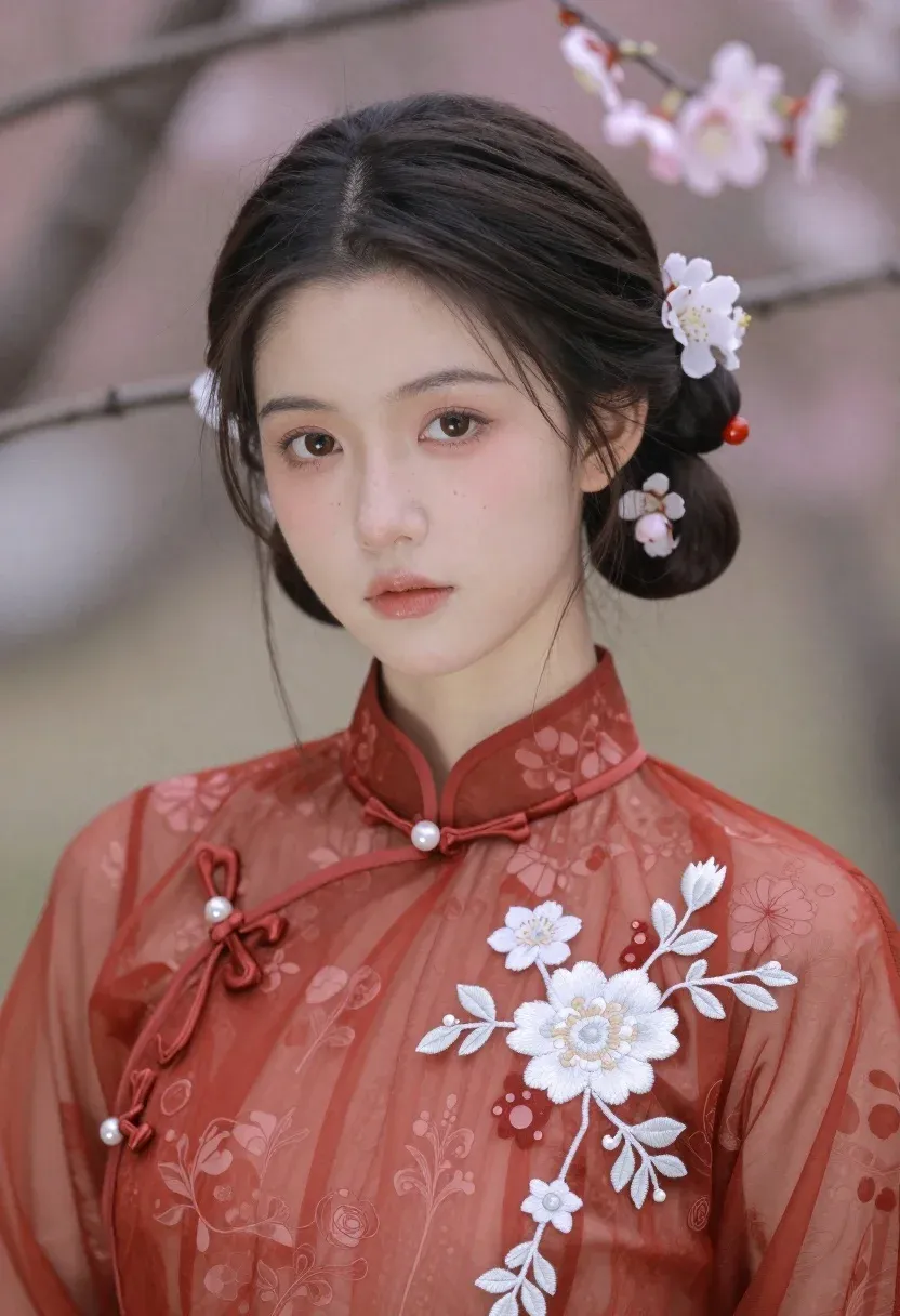 Portrait Ethereal Young Woman With Soft Brown Eyes And Delicate