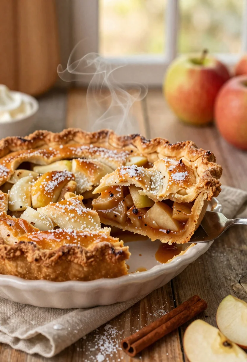 Food Photography Shot Freshly Baked Apple Pie With Warm Homemade reference photo