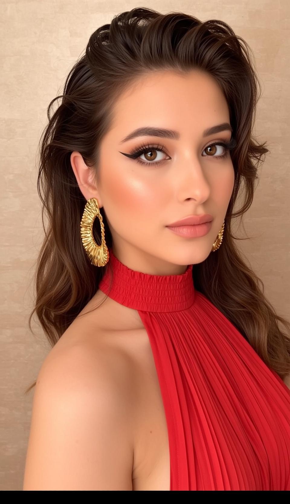 Red Halter Dress Portrait