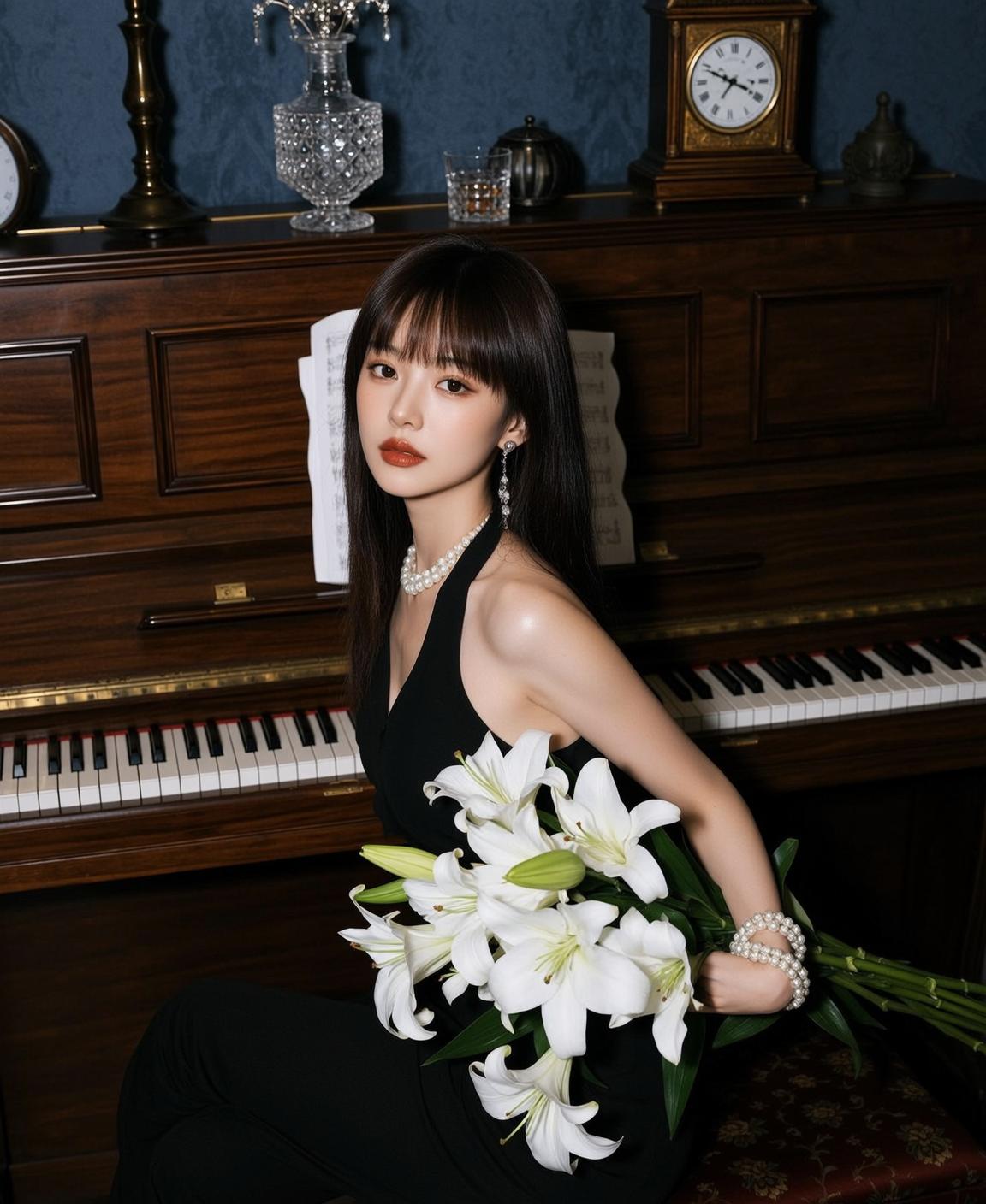 Explore Seated Right Grand Piano Her Body
