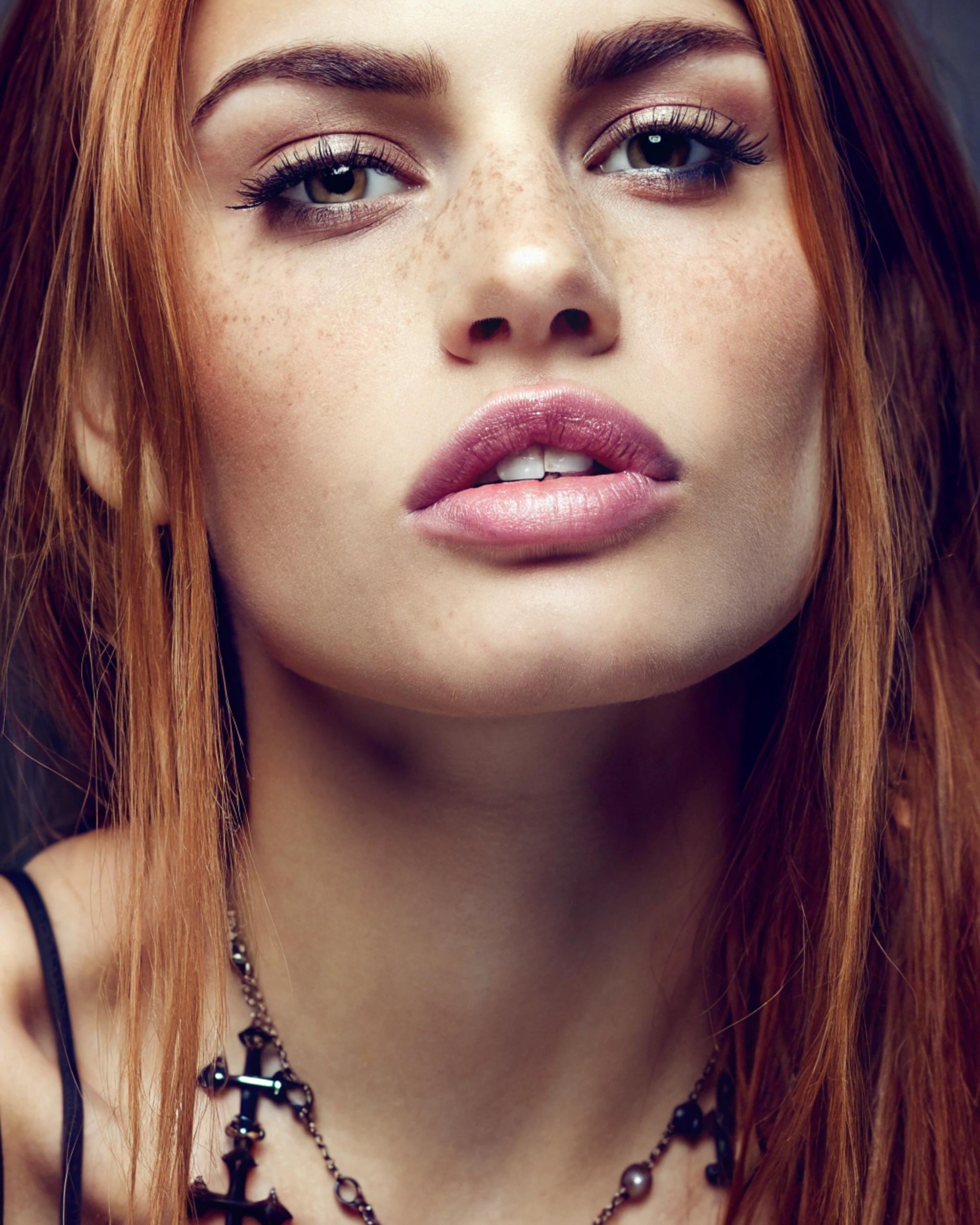 Copper Red Hair Beauty Portrait Studio Lighting
