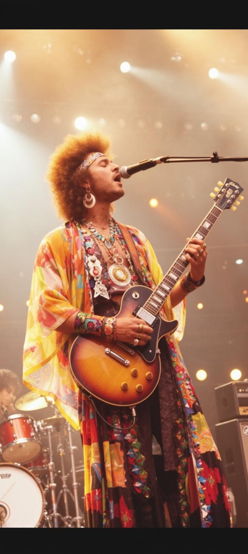 Indie Afro Light Brown Colorful Patterned Robe