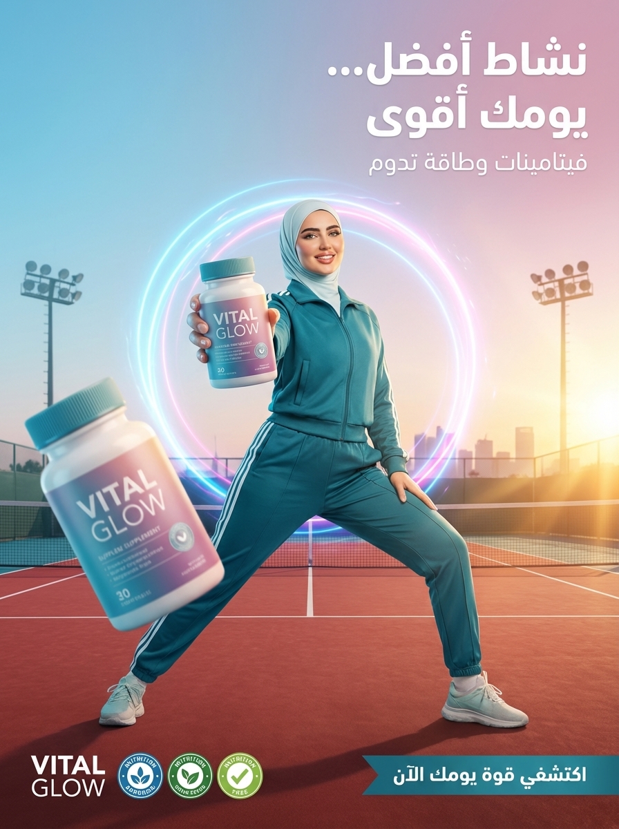 Middle Eastern Woman Vitamin Supplement Advertisement
