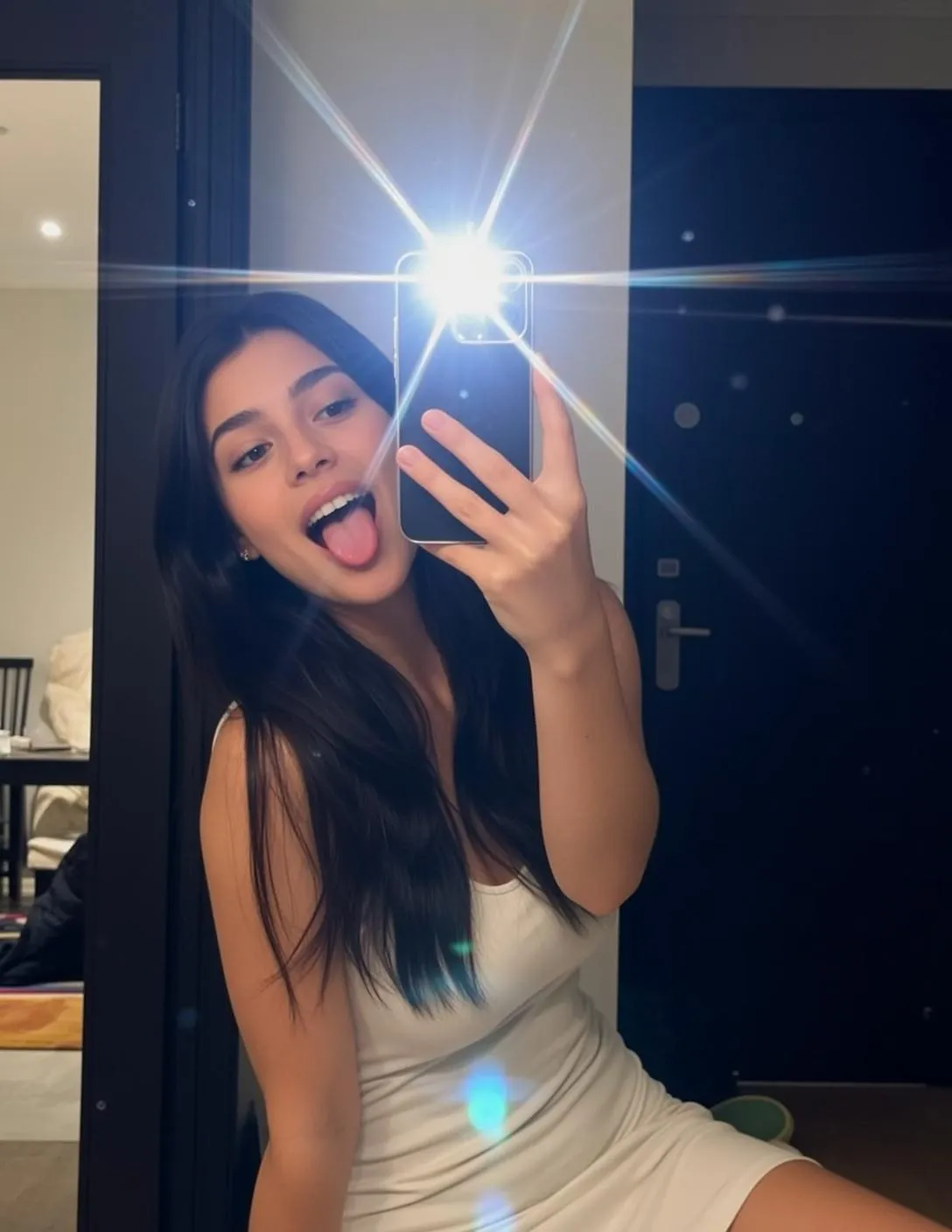 Earrings In Mirror Selfie