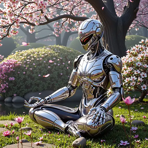 Cyborg Ninja Meditating