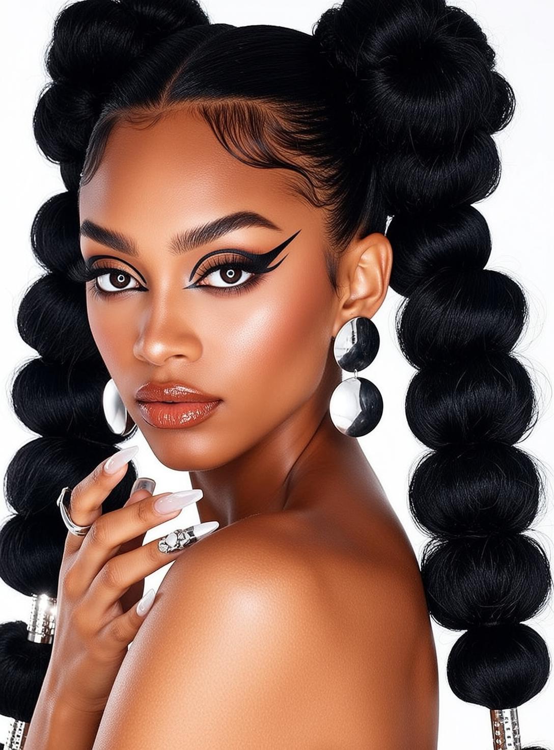 Makeup Photorealistic Young Black Deep Brown Skin