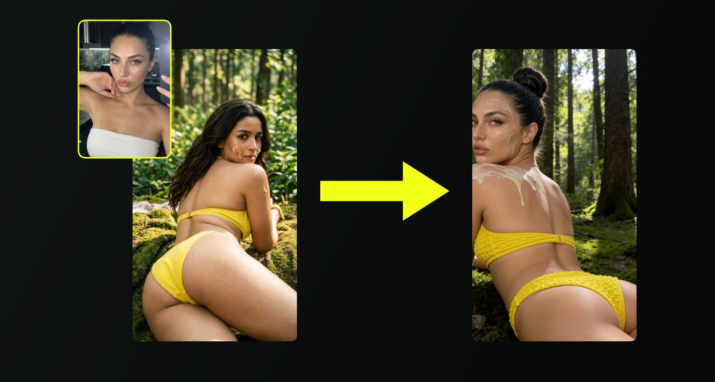 Lily remix walkthrough for Yellow Bikini Forest Recliner Dappled Sunlight