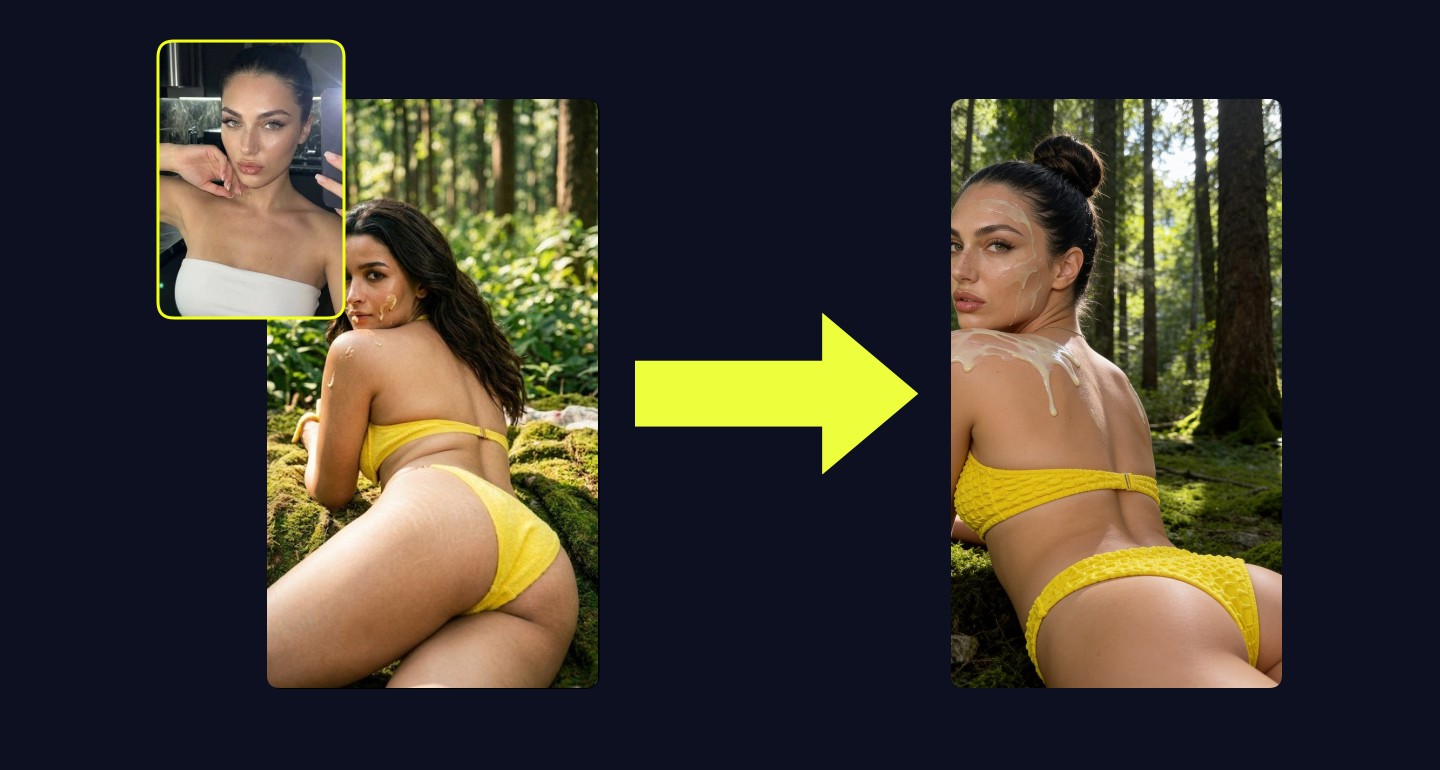 Lily remix walkthrough for Yellow Bikini Forest Recliner Dappled Sunlight