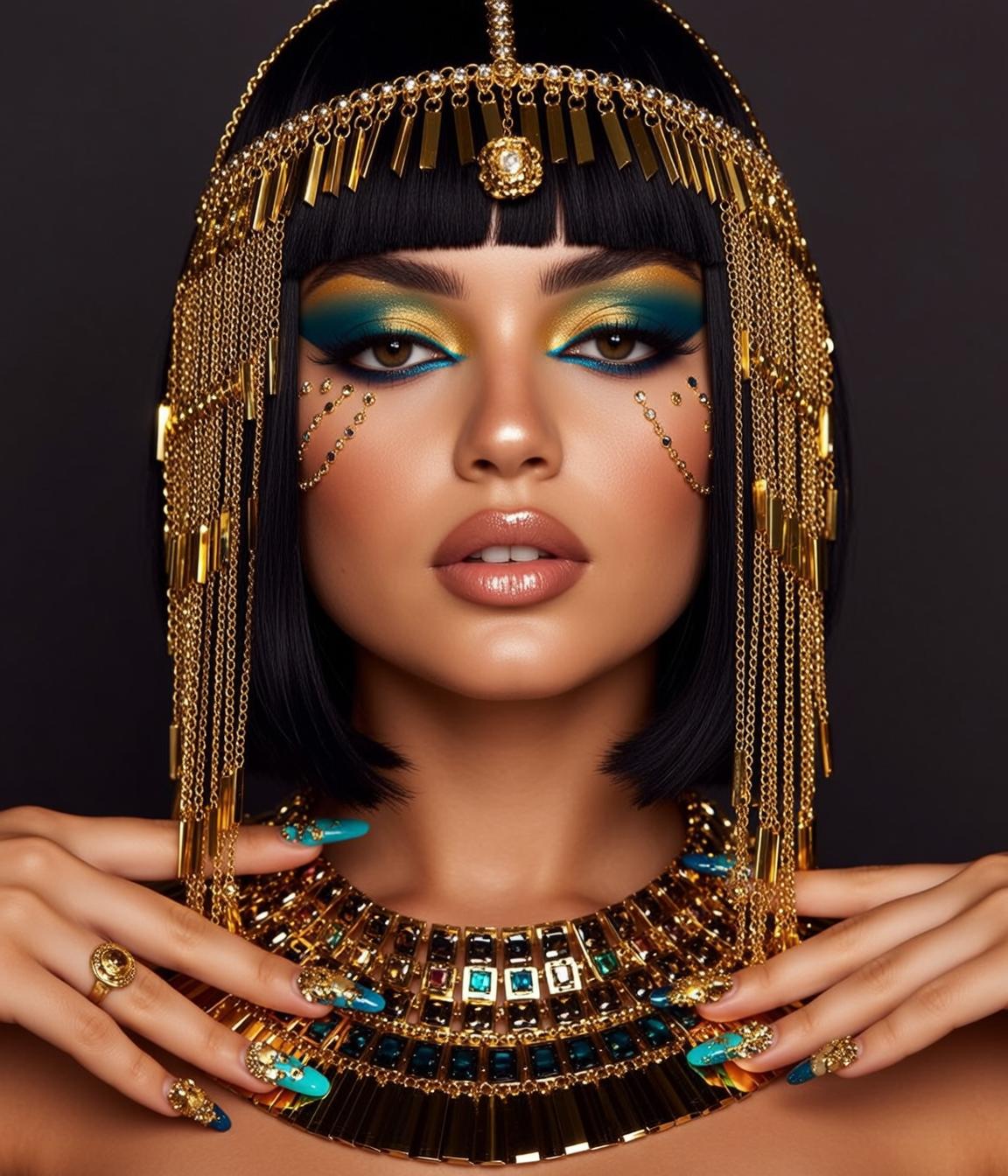 Halloween Makeup Dark Bob Haircut Black Tan