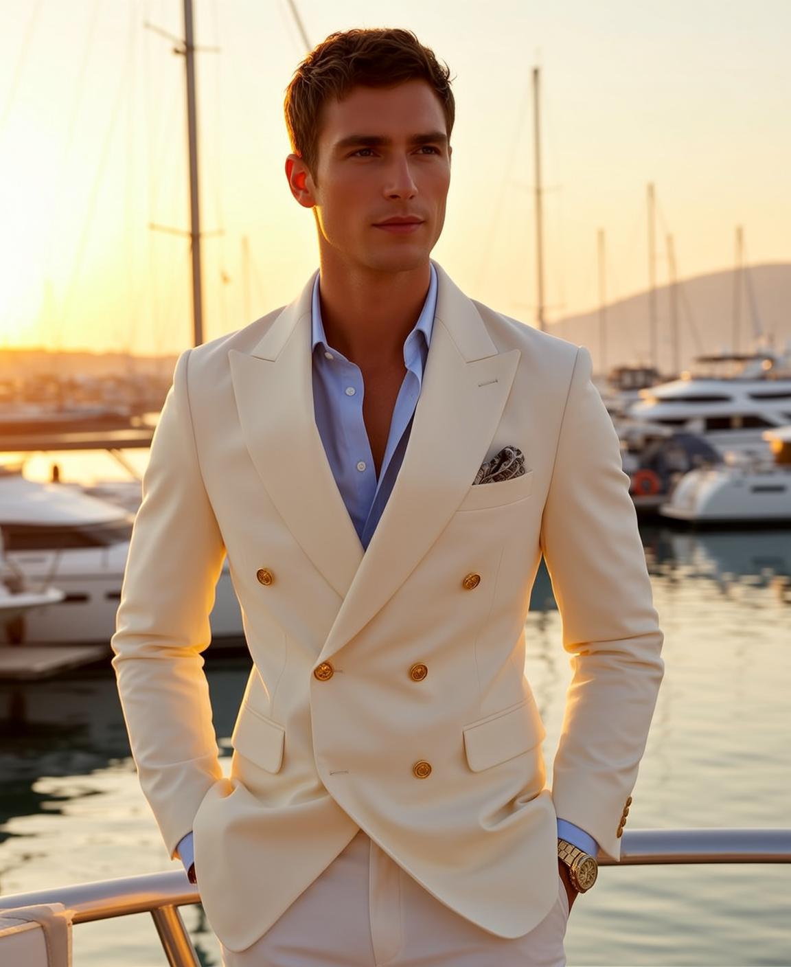 Handsome Short Brown Hair Tanned Skin Light