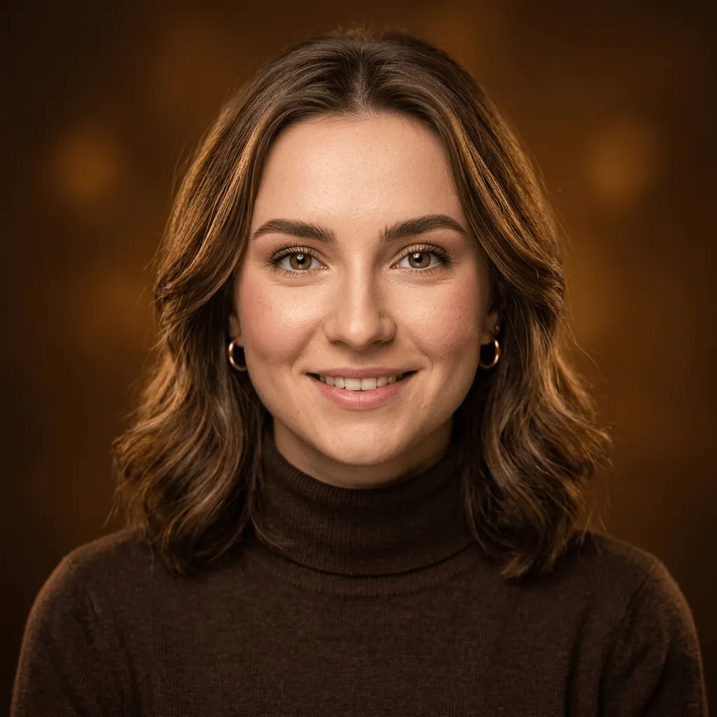 Studio Headshot Warm Golden Tones 4k