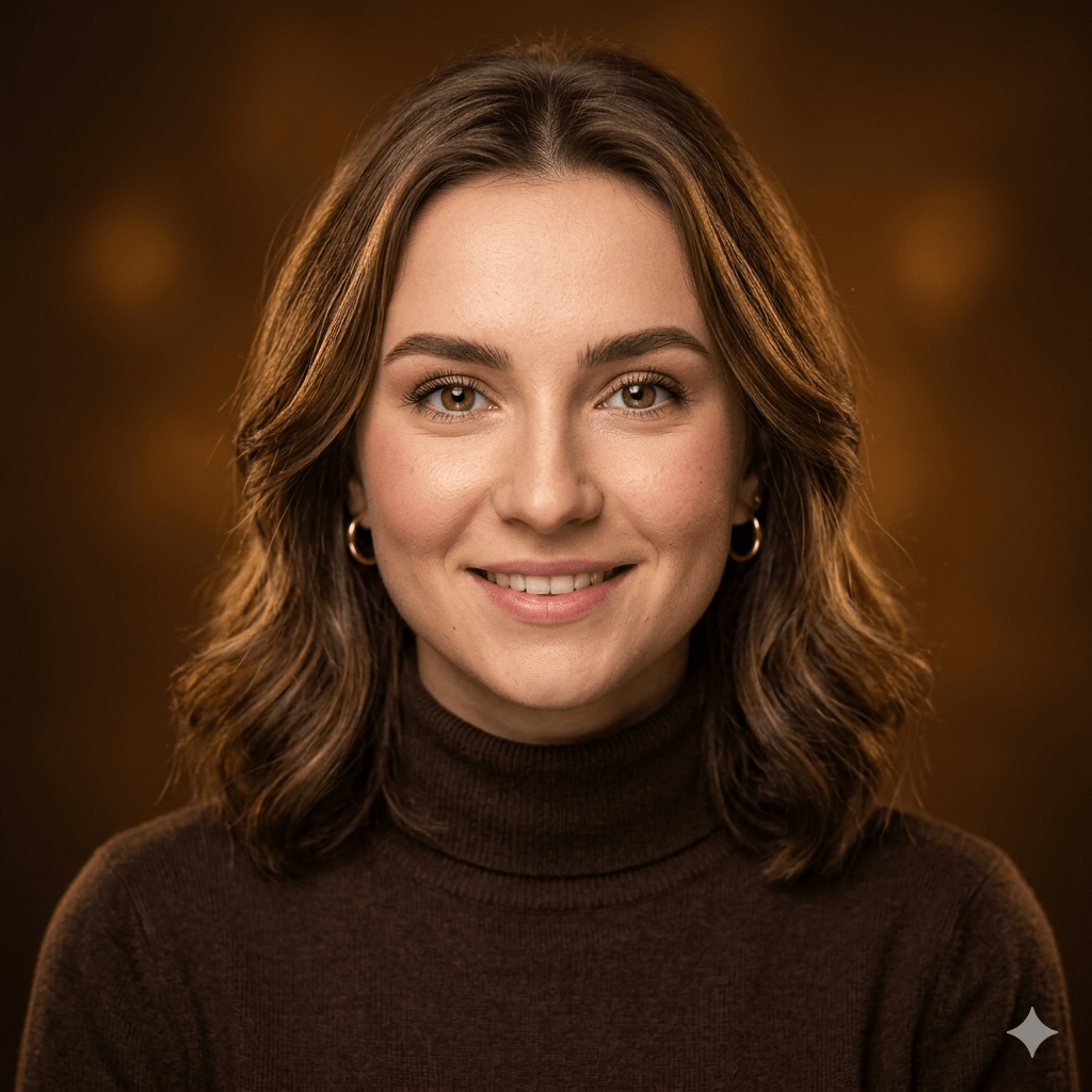 Studio Headshot Warm Golden Tones 4k