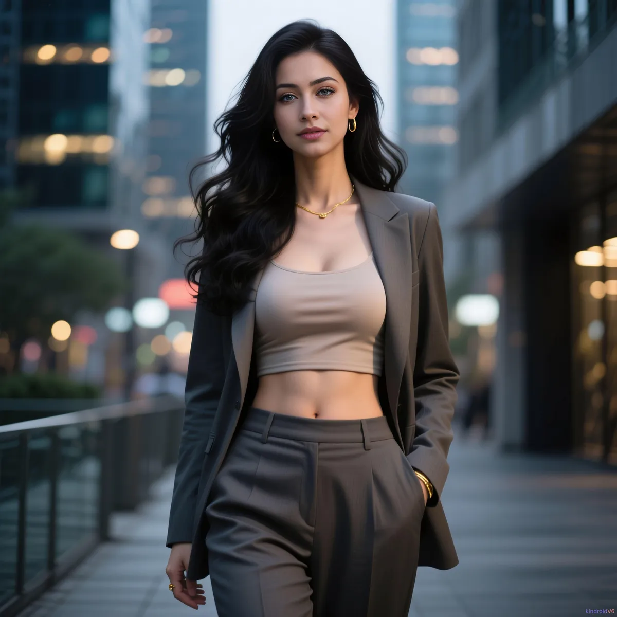 Earrings And Necklace In Street Portrait