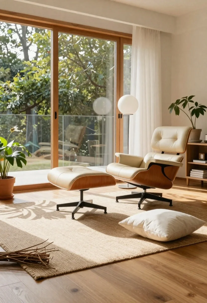 Subject Cozy Living Room Interior With Low-angle Perspective Looking Across reference photo
