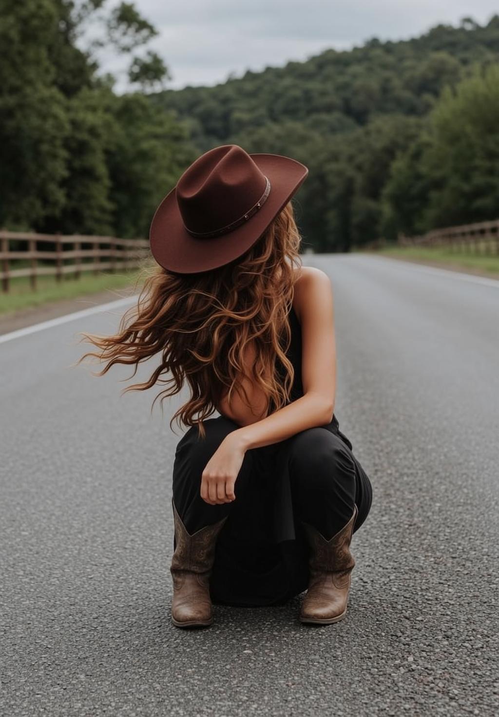 Rural Road Cowboy Pose