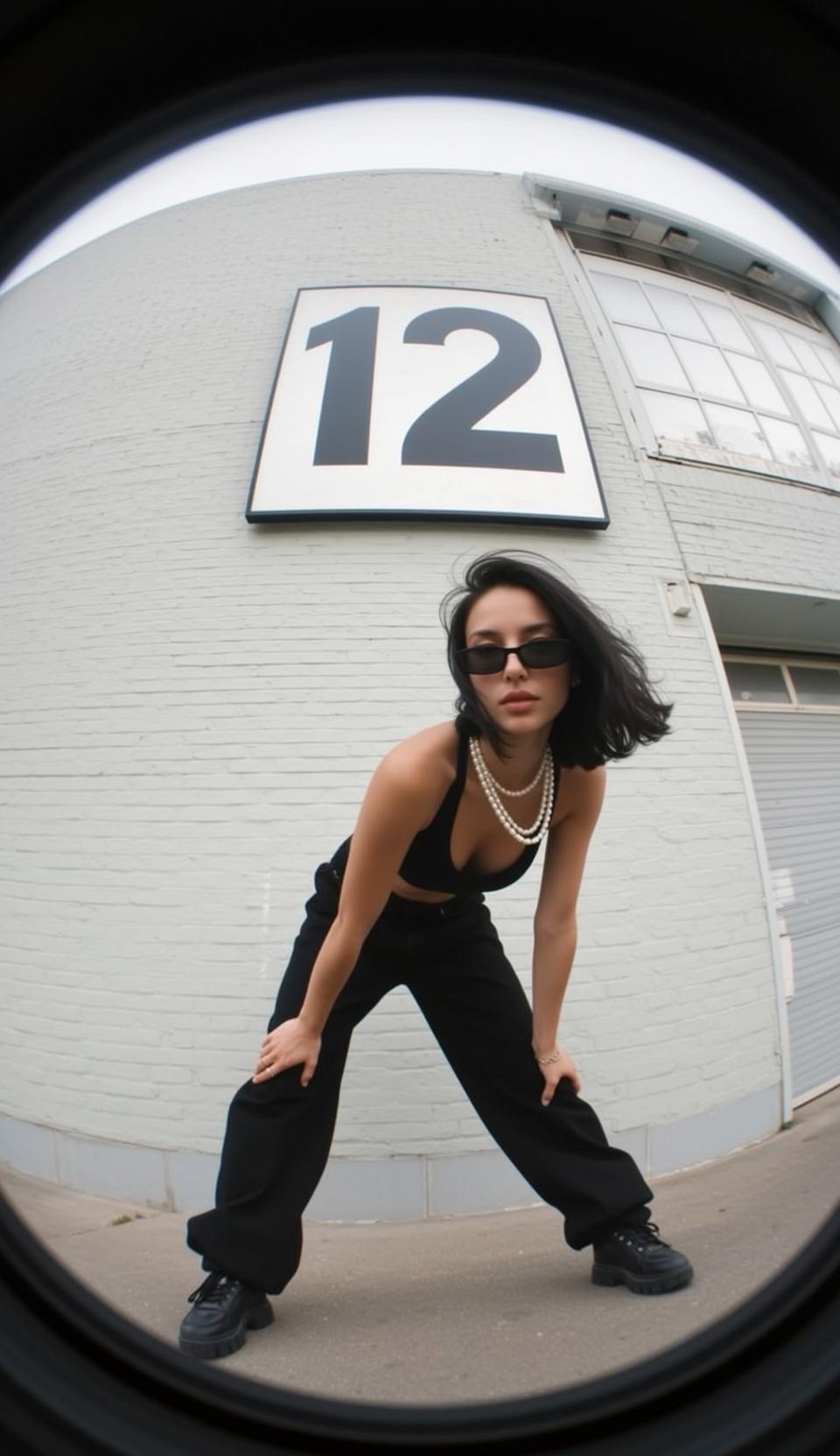 Fisheye Young Short Dark Windswept Light Black