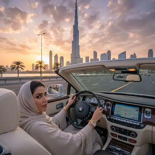 Luxus Und Mobilit Frau Einem Luxusauto Eine Arabische Frau Einem